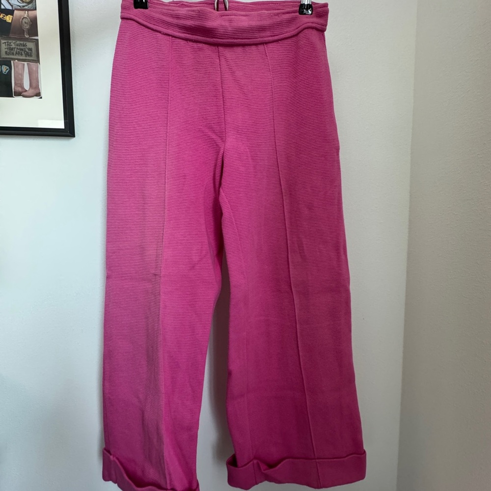 Vintage Vibrant Pink Pleated Pants